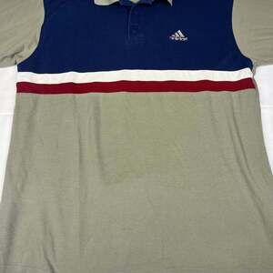 ADIDAS CLIMACOOL PALM AIRE MEN'S GOLF POLO SHIRT GRAY BLUE PIN XL USED POLYESTER